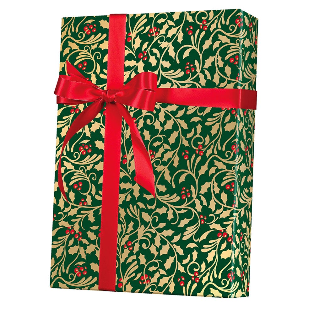 Golden Holly Gift Wrap