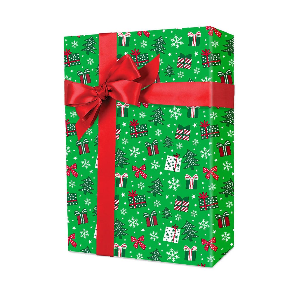 Petits cadeaux sur emballage cadeau rouge | 24" x 100'
