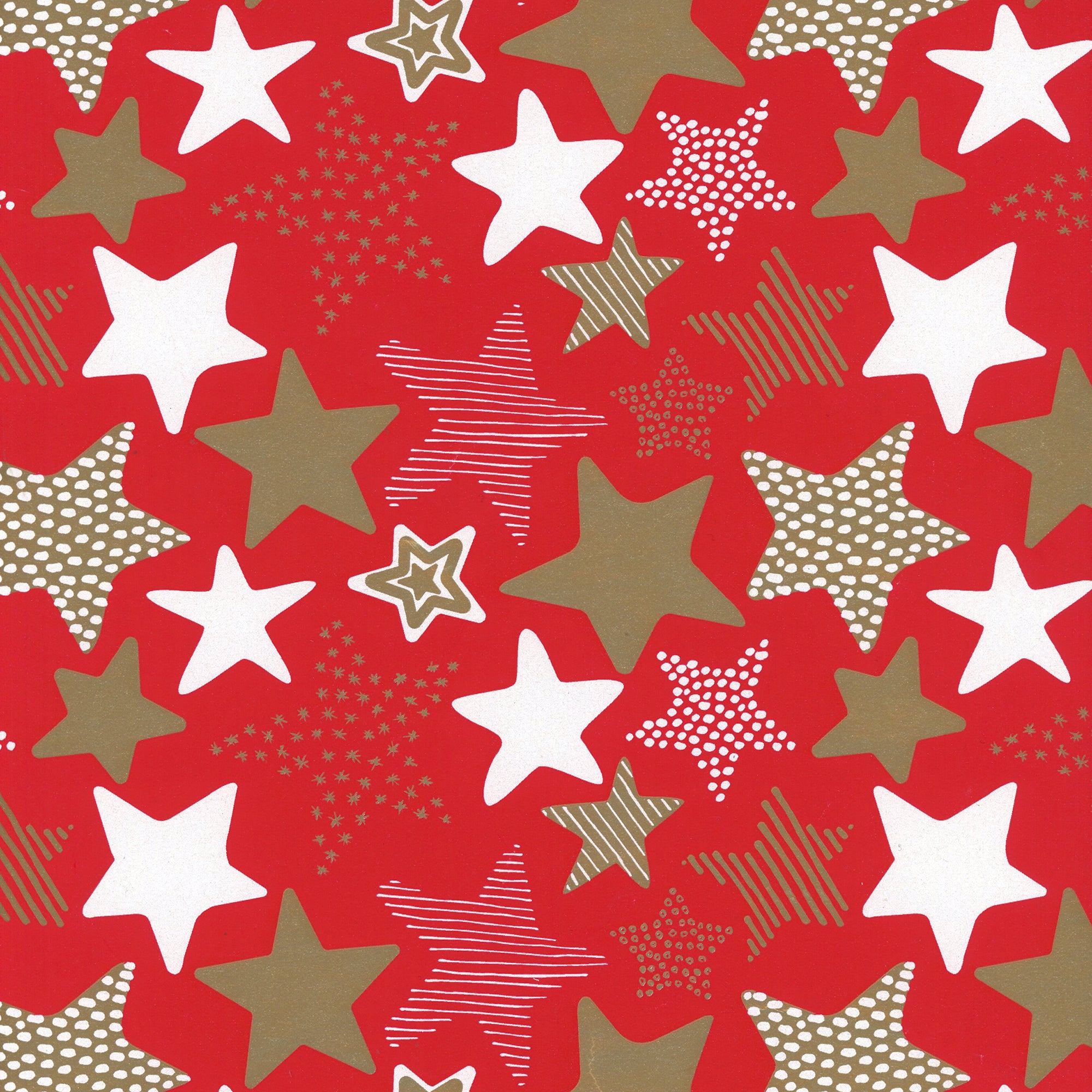 Starry Red Christmas Gift Wrap