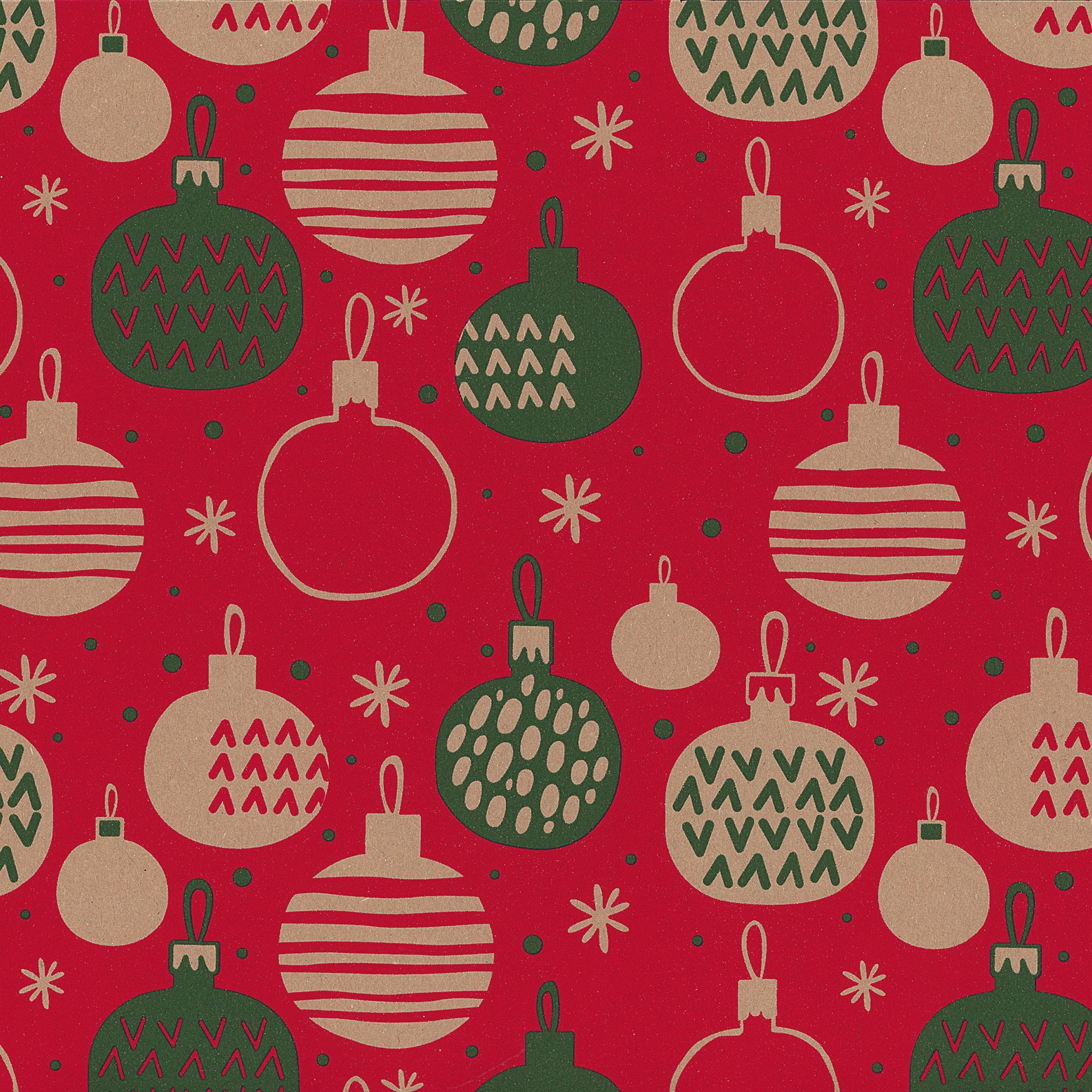 Christmas Ornaments Kraft  Gift Wrap