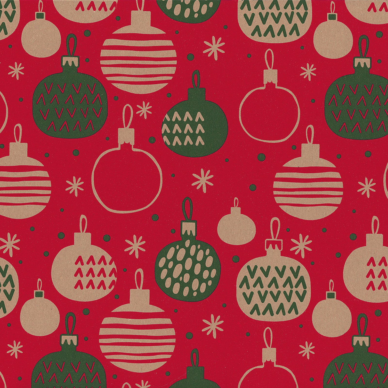 Christmas Ornaments Kraft  Gift Wrap