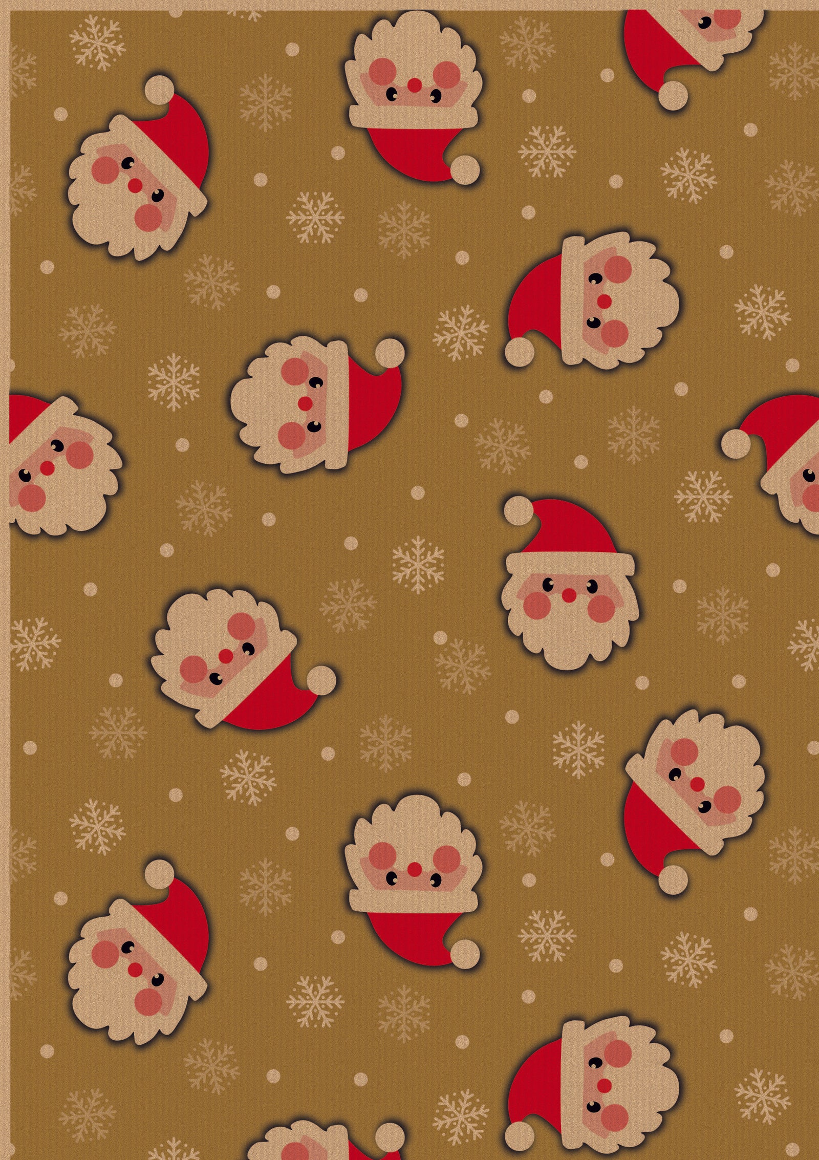 Golden Santa Kraft Gift Wrap | 27.5