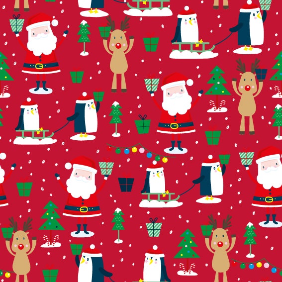 Christmas Stripe Kraft Gift Wrap