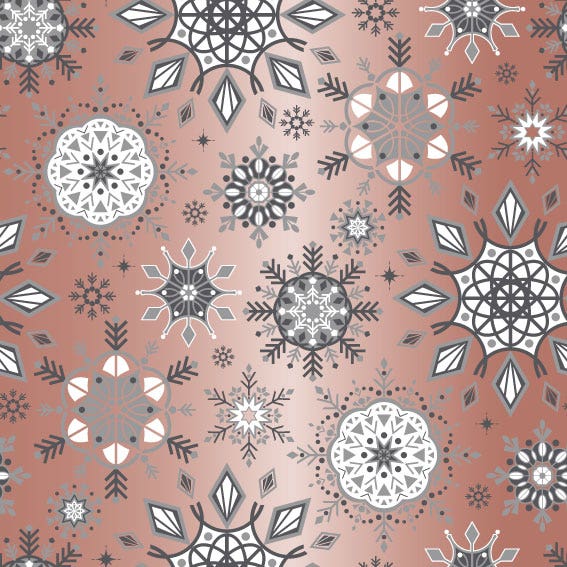 Pink Sheen Snowflakes Gift Wrap