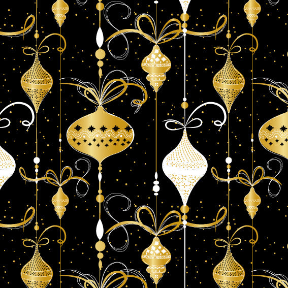 Retro Ornaments Gift Wrap | 24" x 100' - Eddie's Hang-Up Display Ltd.