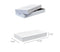 White rectangular garment box with dimensions labeled on a white background