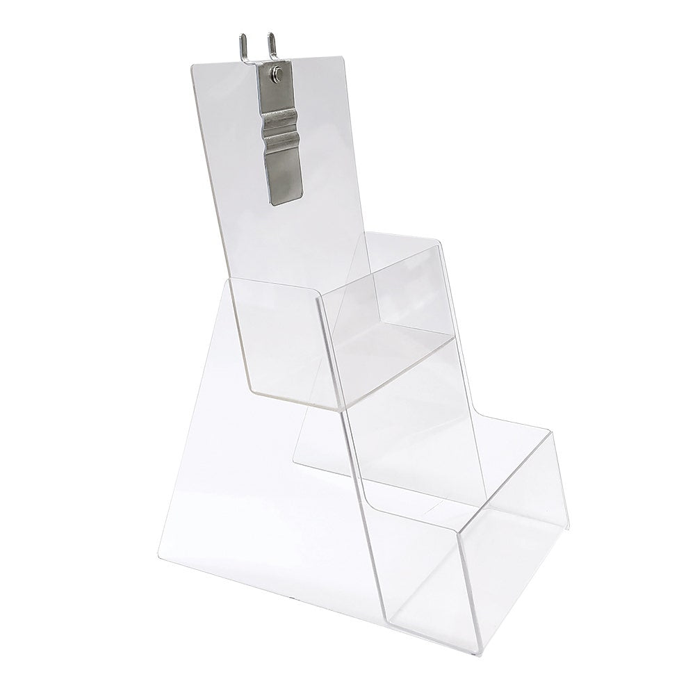 Half Fold Two Tier Brochure Holder For Pegboard And Slatwall