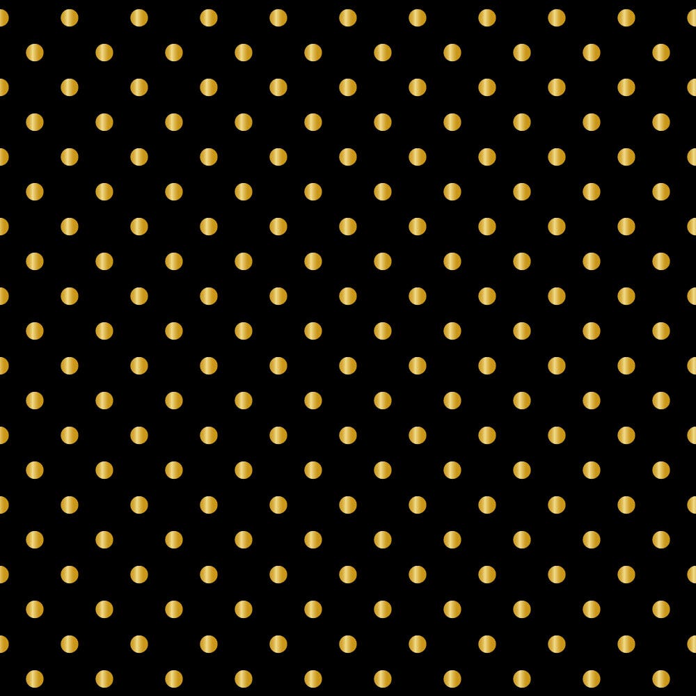Gold Dot On Black Gift Wrap | 24" x 100'