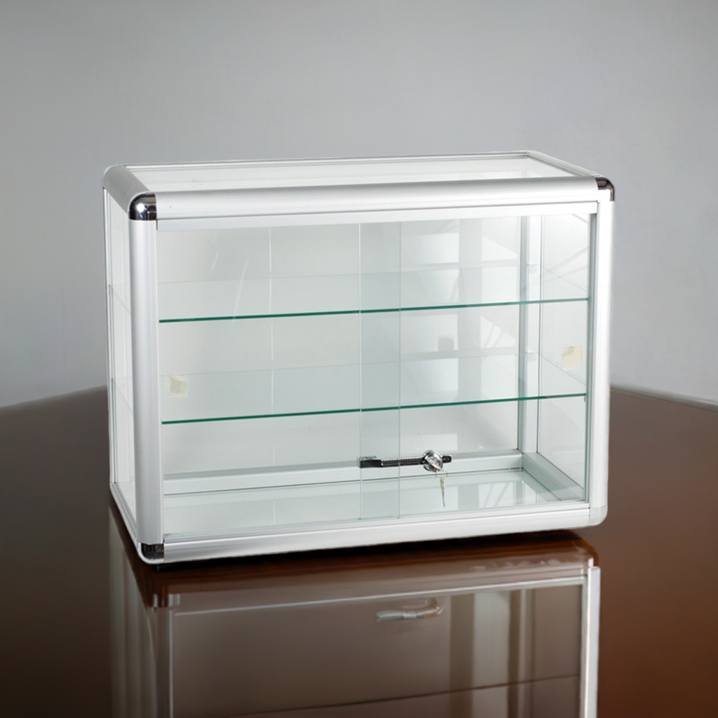 Glass Countertop Display Case | Aluminum Frame | 24