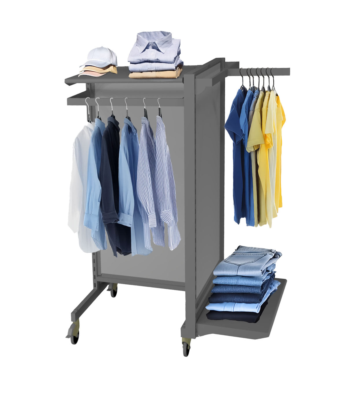 H03 Configuration - 59" H X 39" W X 31" D | Eddie's VersaMax&#8482; | Grey - Eddie's Hang-Up Display Ltd.