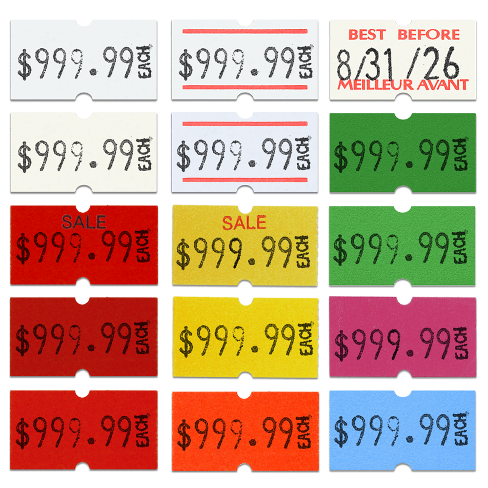 MX 5500 Plus (1 Line 8 Characters) Labels | Roll of 1000 - Eddie's Hang-Up Display Ltd.