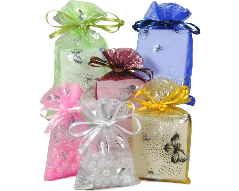 Organza Bags | Patterns| Assorted Colours - Eddie's Hang-Up Display Ltd.