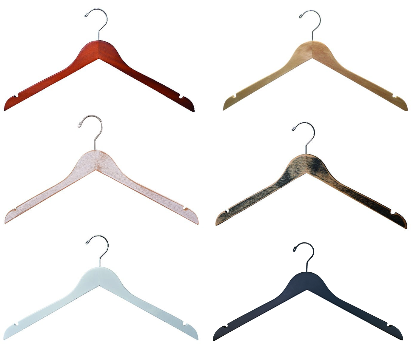 Wooden Top Hangers | Flat | 100 Pk
