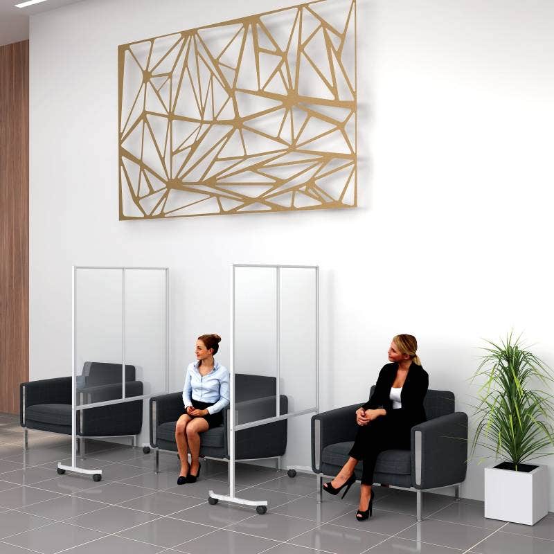 Mobile Barriers for Physical Distancing | White Semi-Gloss - Eddie's Hang-Up Display Ltd.