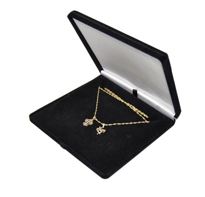 Black Velvet Square Necklace Box