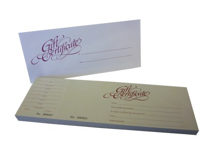 Scroll Design Gift Certificates