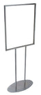 22" x 28" Frame Floor Standing Sign Holder With Round Tubing Supports - Brushed Chrome