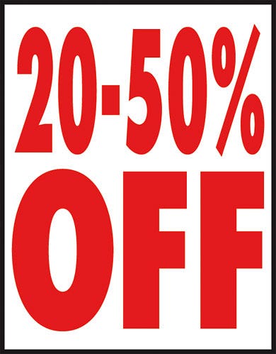 20 - 50% Off Poster