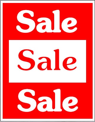 Sale Sale Sale Poster (card stock)