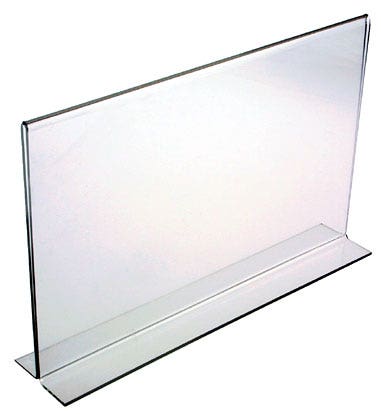 Bottom Loading Sign Holders | Clear Acrylic - Eddie's Hang-Up Display Ltd.