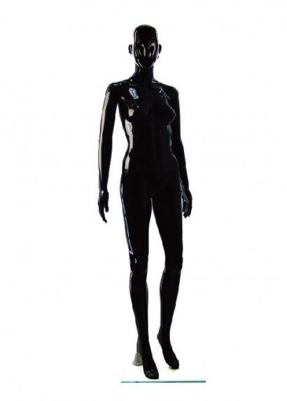 Glossy Abstract Female (Two Straight Arms) - Black