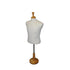 Male Dress Form With Cream Torso | Short Maple Wood Base | Adjustable