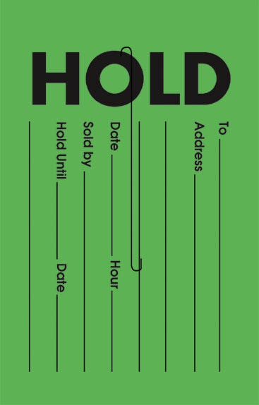 Example Hold Tag Printable Slit Tag - Hold â Eddie's Hang-Up Display Ltd.