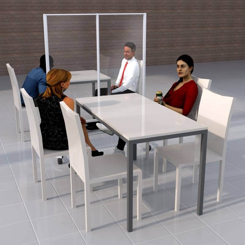 Mobile Barriers for Physical Distancing | White Semi-Gloss - Eddie's Hang-Up Display Ltd.