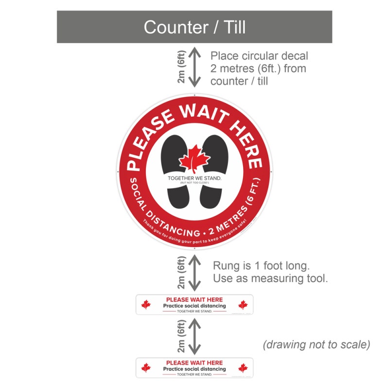 Floor Decals | Safe Step | Physical Distancing Kit - Eddie's Hang-Up Display Ltd.
