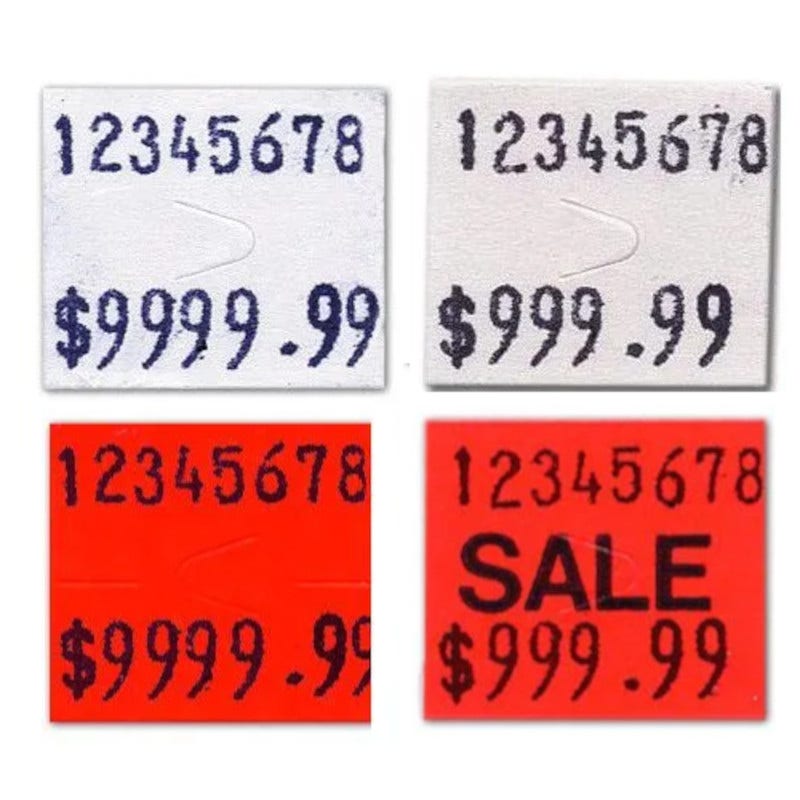 Sato Labels | 2 Lines 8 Characters | 10 Rolls - Eddie's Hang-Up Display Ltd.