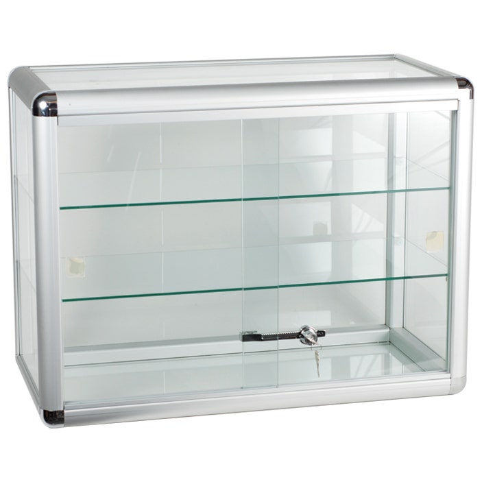 Silver Aluminum Countertop Display Case - 24