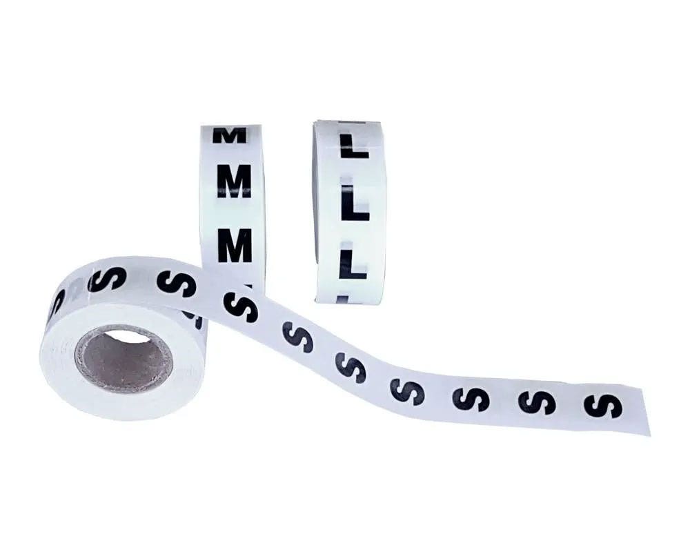 Adhesive Sizer Dot Stickers | 3/4” | Black on Clear | Roll of 1000 - Eddie's Hang-Up Display Ltd.