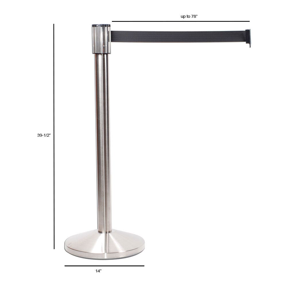 4-way Belt Stanchion | Brushed Stainless Steel - Eddie's Hang-Up Display Ltd.