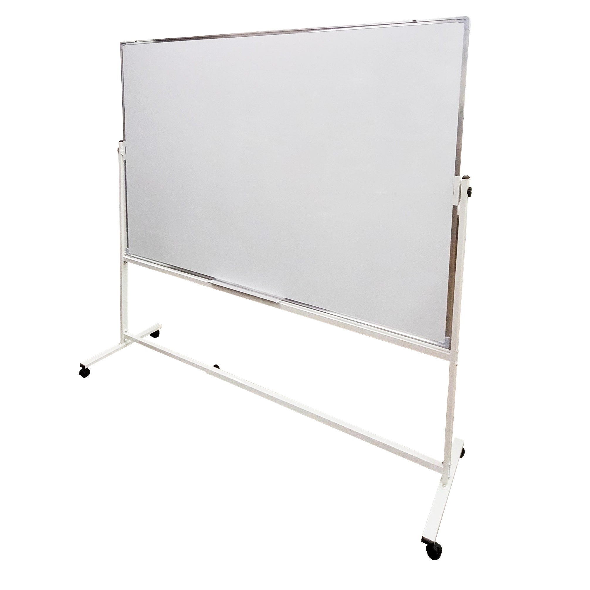 Mobile Reversible Magnetic Whiteboard | 72" x 48" | White Metal & Aluminum Frame