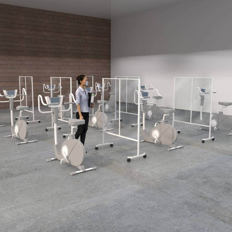 Mobile Barriers for Physical Distancing | White Semi-Gloss - Eddie's Hang-Up Display Ltd.
